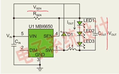 圖3：MBI6650應(yīng)用電路。